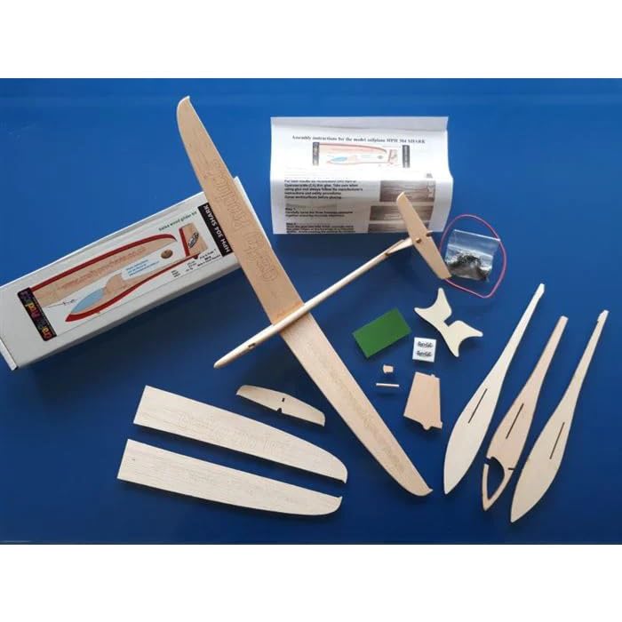 Balsa Wood Model Glider Kit HPH 304 SHARK Rubber Band Launched Sai Crafty Products