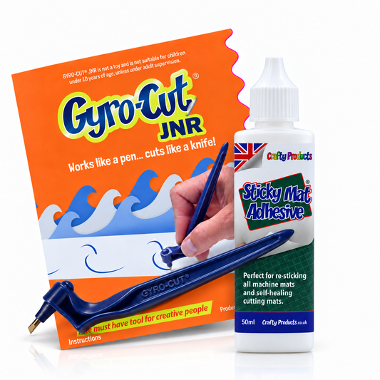 Gyro-Cut® Junior with Adhesive - Cutting Tool with Sticky Mat Adhesive