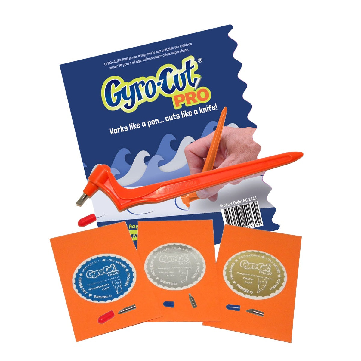 Gyro-Cut® PRO Kit Including 3 Blades - Standard, Medium and Deep Cut Blades