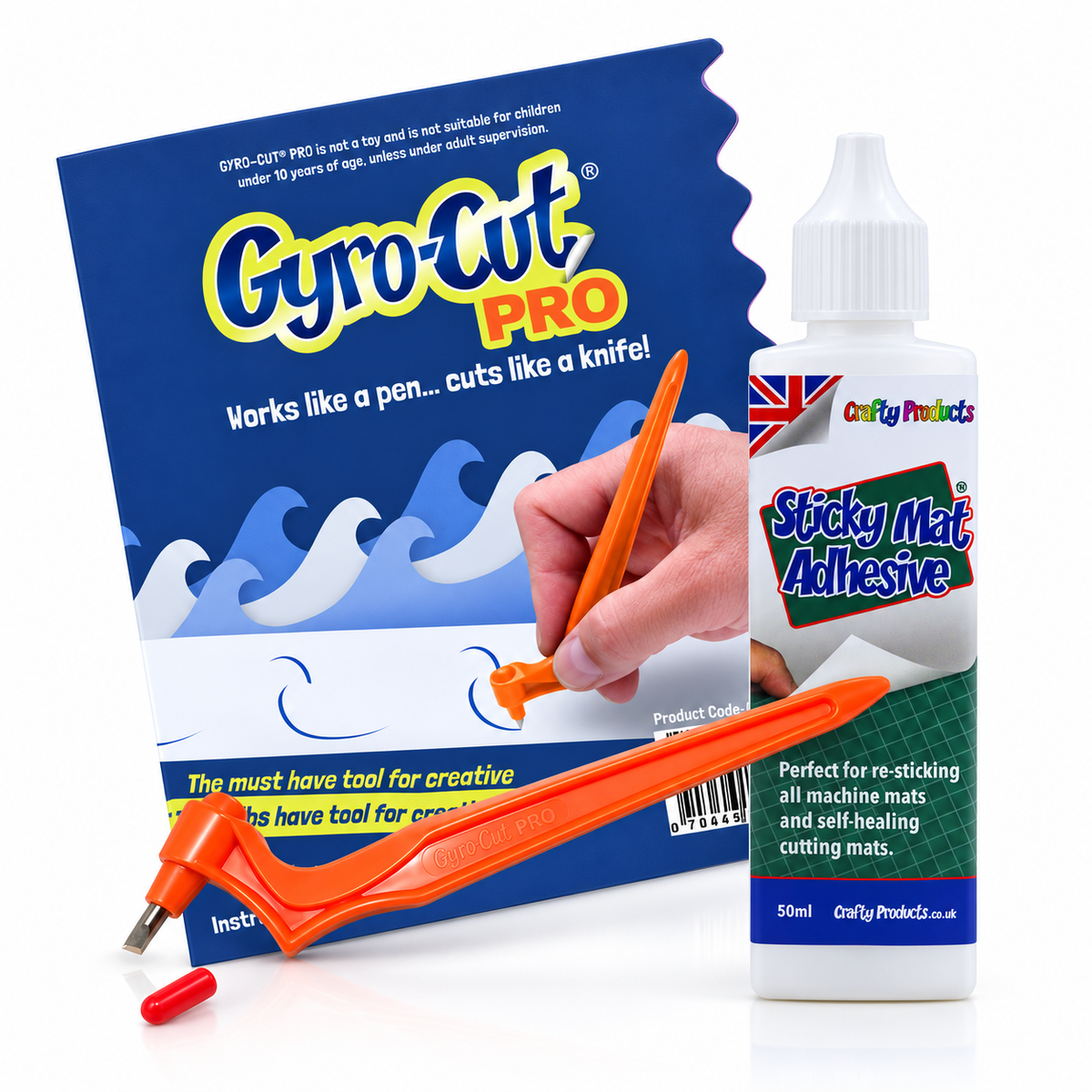 Gyro-Cut® PRO Starter Set - Cutting Tool with Sticky Mat Adhesive