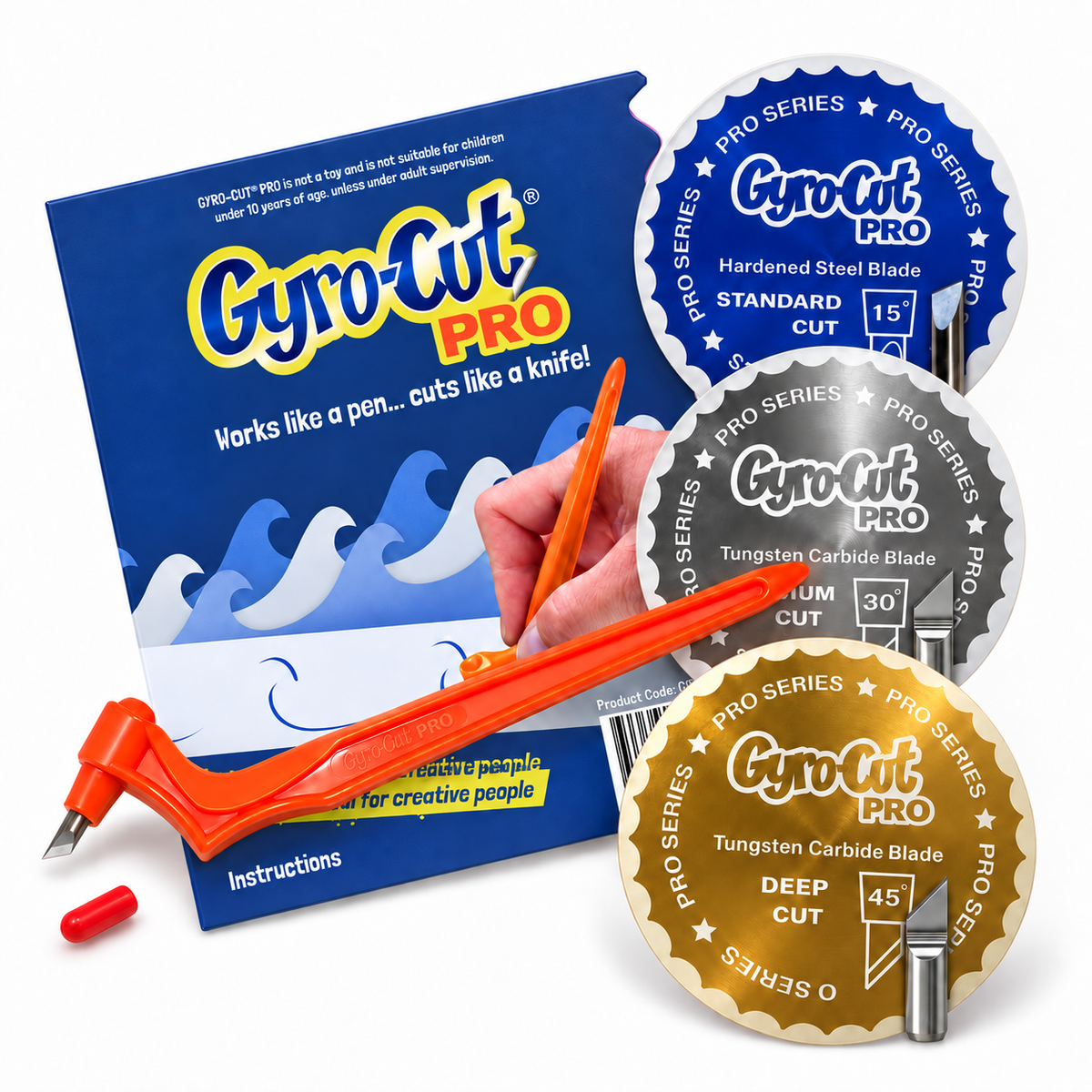 Gyro-Cut® PRO Kit Including 3 Blades - Standard, Medium and Deep Cut Blades