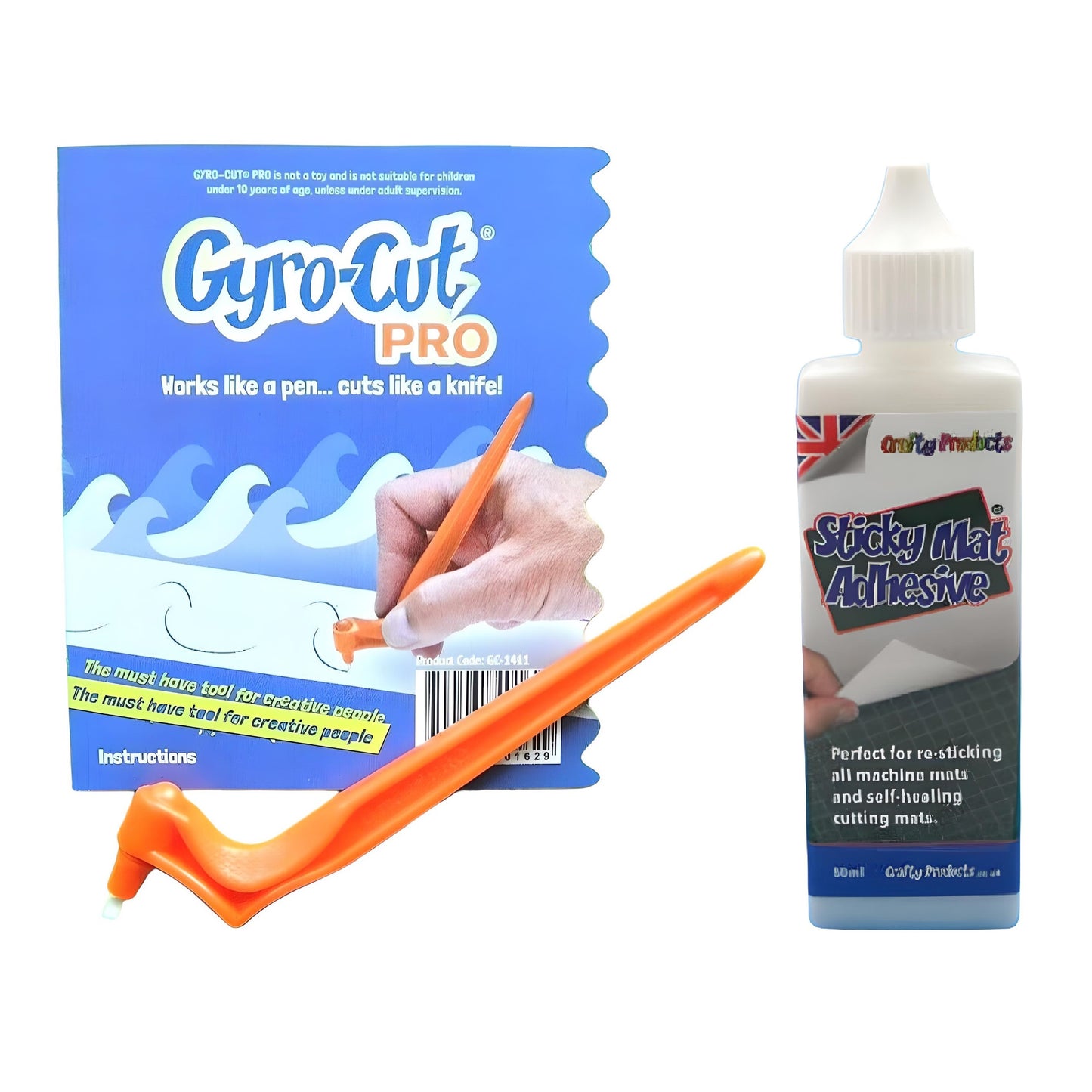 Gyro-Cut® PRO Starter Set - Cutting Tool with Sticky Mat Adhesive