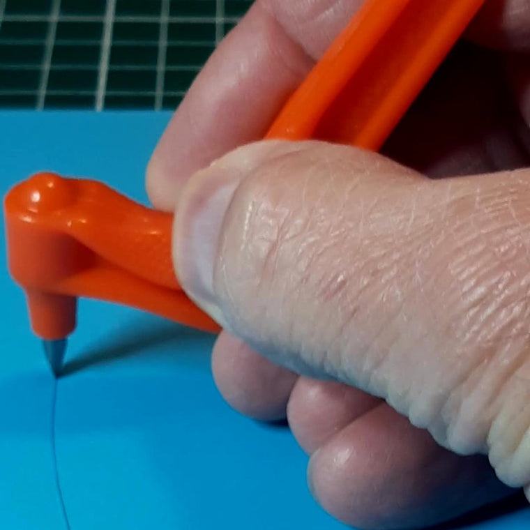 Guiding the Gyro-Cut along the line like a pen