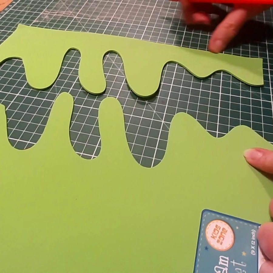 Curved shapes cut in cardstock with a Gyro-Cut