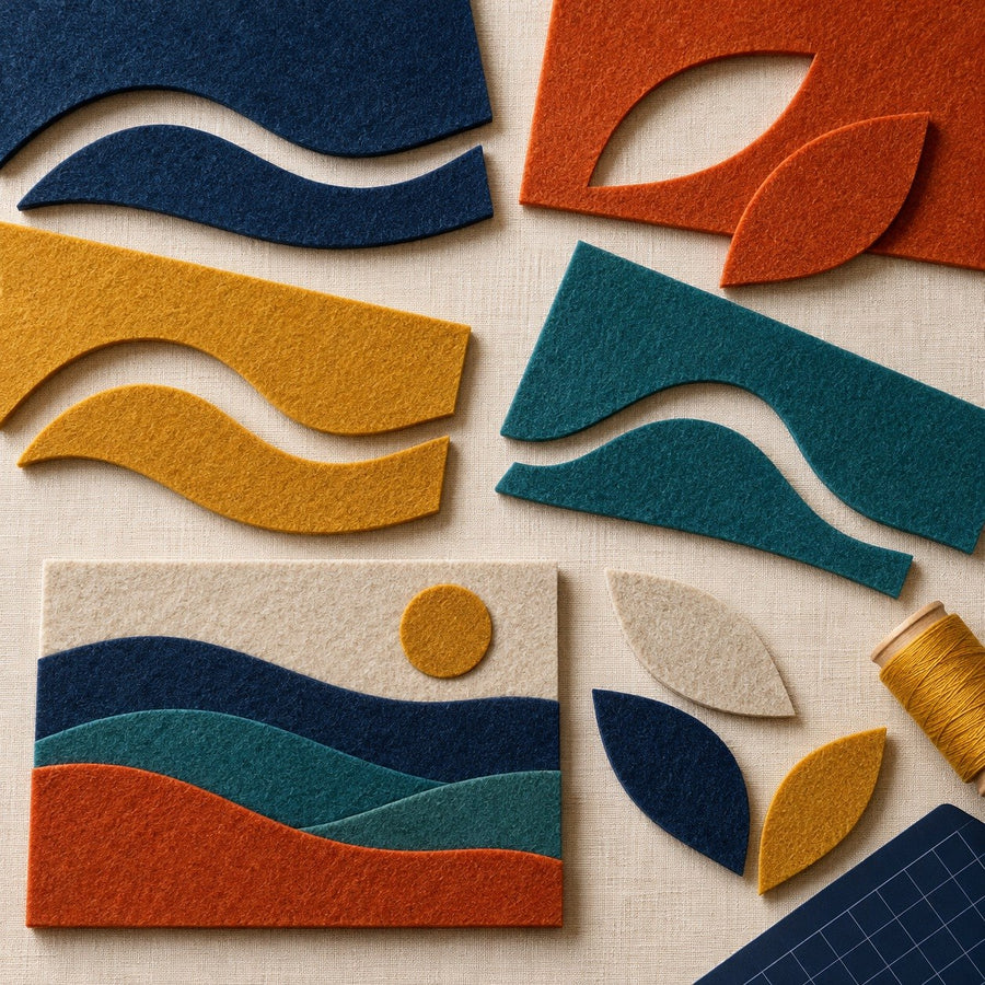 Wavy shape cut in thick felt with a Gyro-Cut PRO