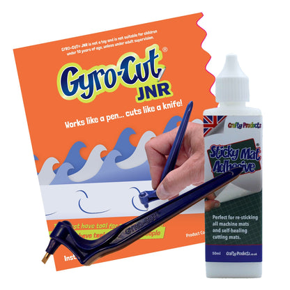 Outil de découpe Gyro-Cut JNR avec Sticky Mat Adhesive, le vrai Gyro-Cut fabriqué au Royaume-Uni