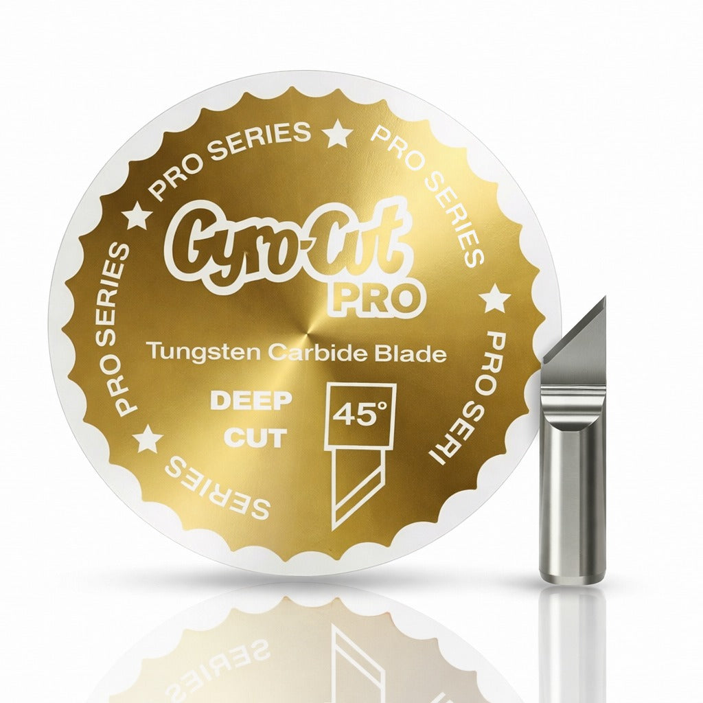 Gyro-Cut PRO Deep Cut 45° tungsten carbide blade with its gold PRO Series label