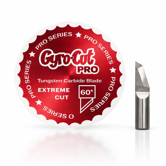 Gyro-Cut PRO Extreme-Cut 60° tungsten carbide blade with its red PRO Series label