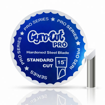 Gyro-Cut PRO Standard 15° hardened steel blade with its blue PRO Series label