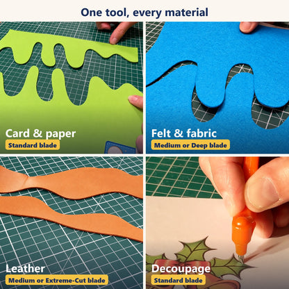 Un seul outil, toutes les matières : carton, feutre, cuir et découpage au Gyro-Cut PRO