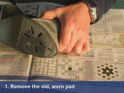 How to fit a Hook Pad on a detail sander, step by step